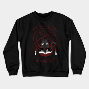 Nekonomicon Book - Dark Ritual Parody - Black Cat Magic Crewneck Sweatshirt